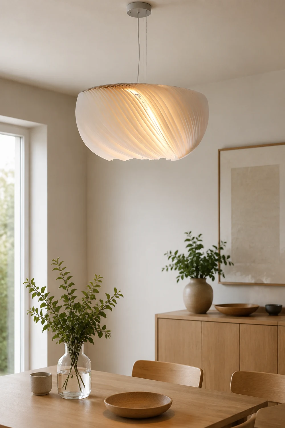 Renée Nordic Circle Nature Pendant Light, Living Room/Dining Room - Lumpaz