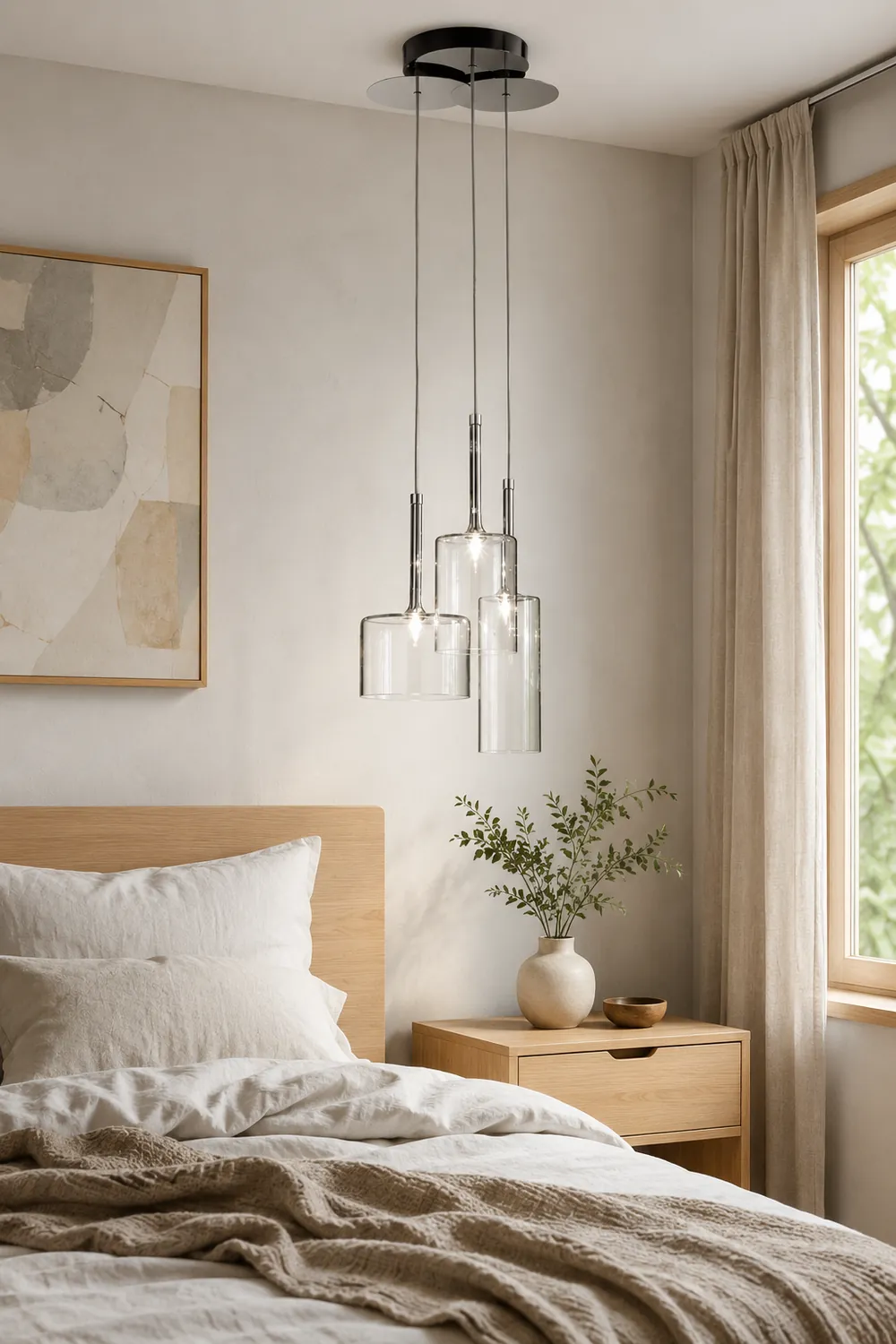 Kristy Modern Geometric Cluster Glass Pendant Light, Clear - Lumpaz