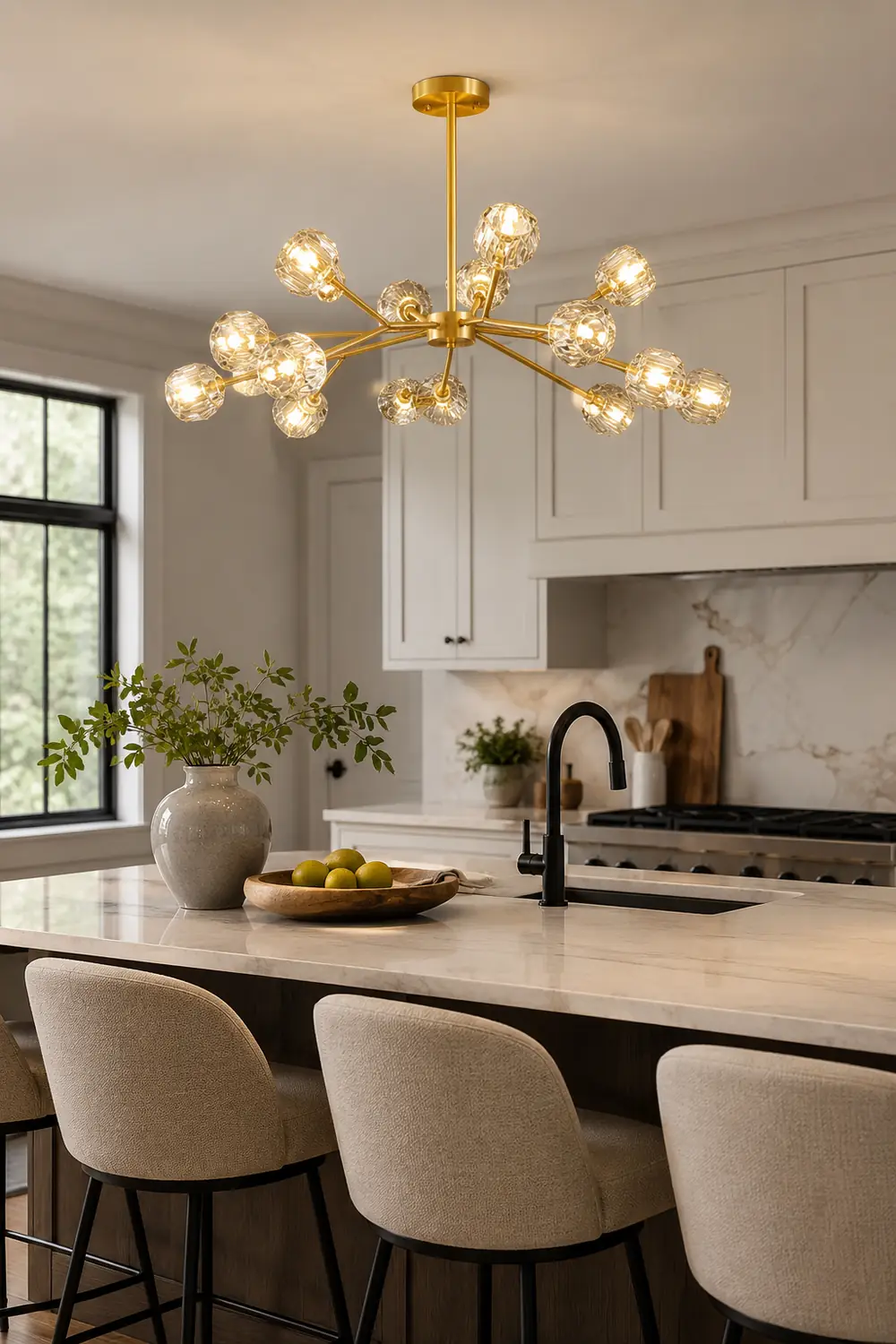 Valentina Modern Blown Metal Pendant Light, Gold - Lumpaz