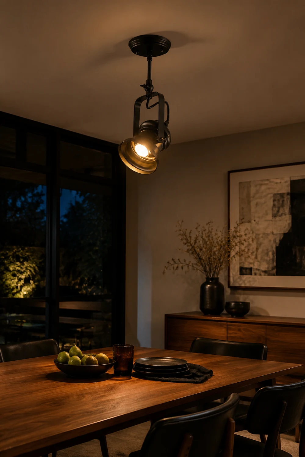 Alessio Industrial Style Rotatable Semi-Flush Mount Ceiling Light - Lumpaz