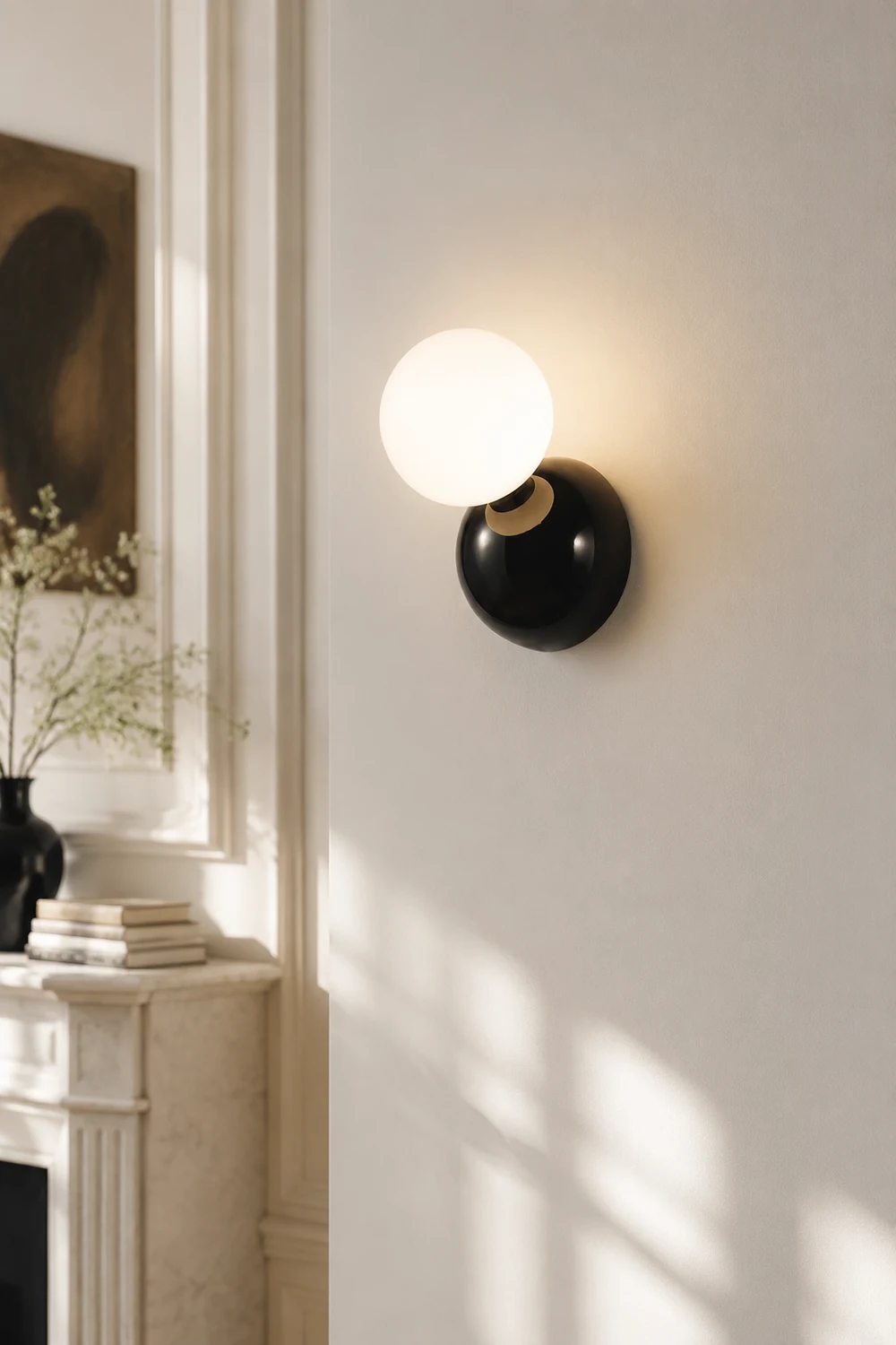 Valentina Modern LED Wall Lamp Black White Metal Living Room - Lumpaz
