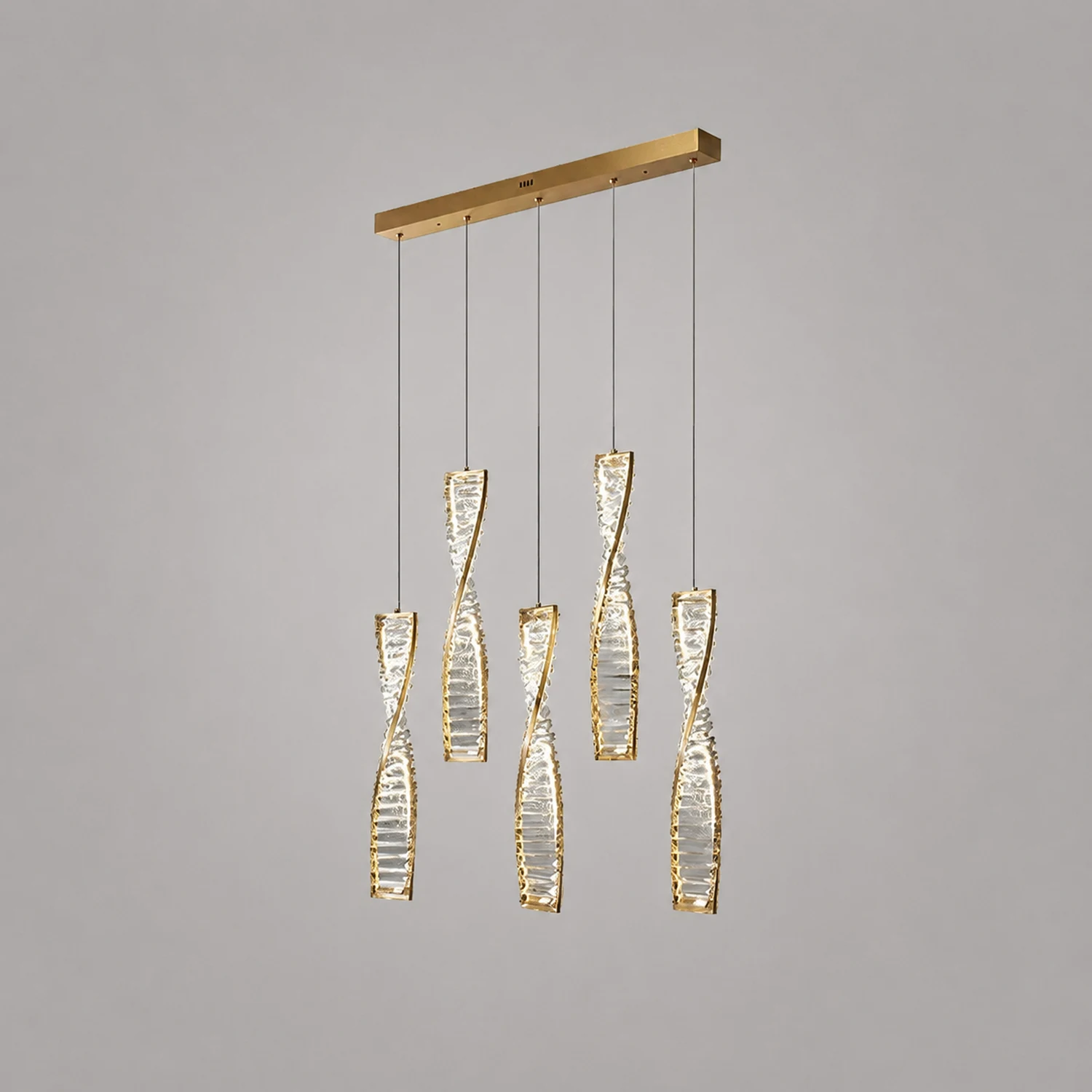 Marilyn Modern Spiral Strip Metal Pendant Light, Black/Gold - Lumpaz