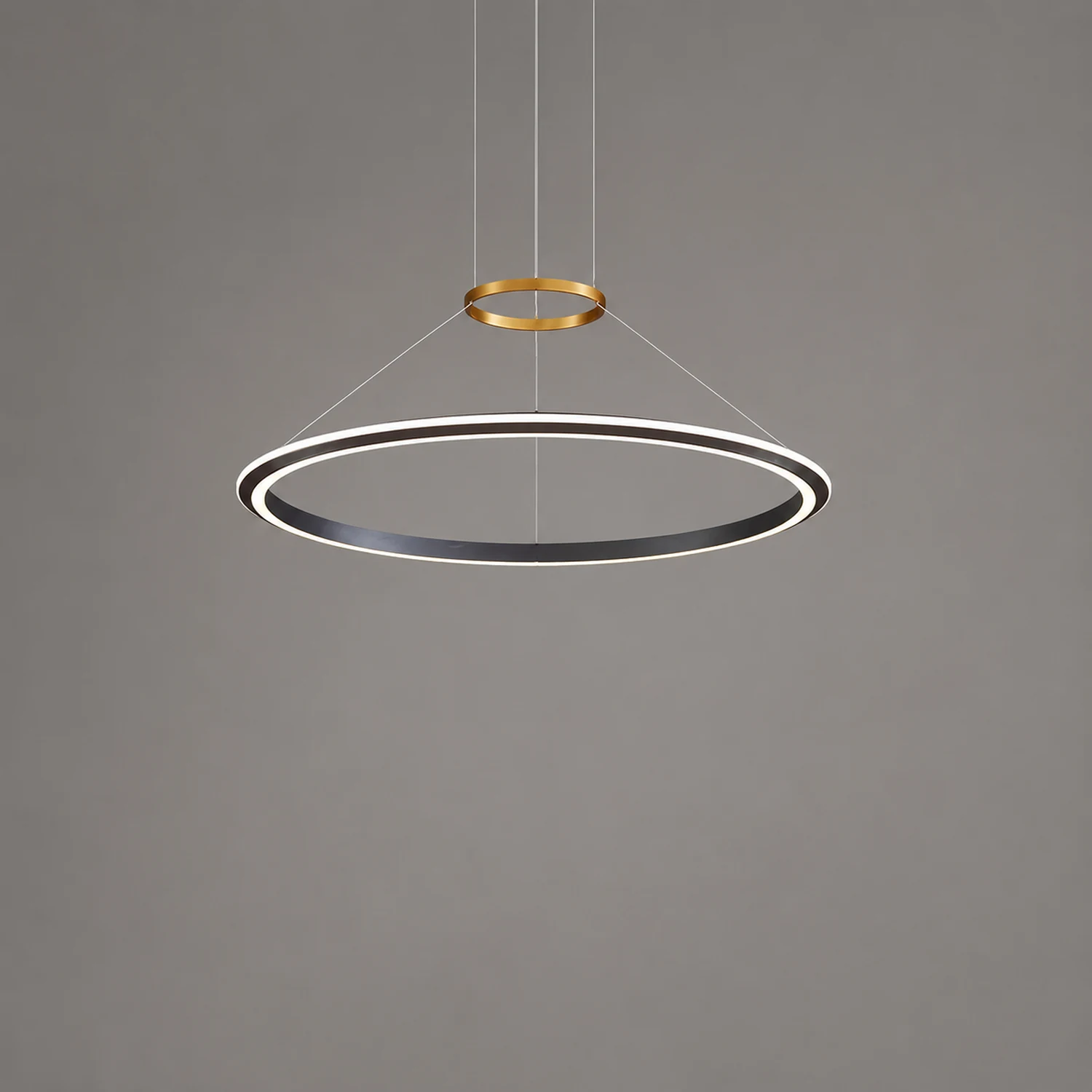 Arisha Minimalist Ring Metal Pendant Light, Black - Lumpaz