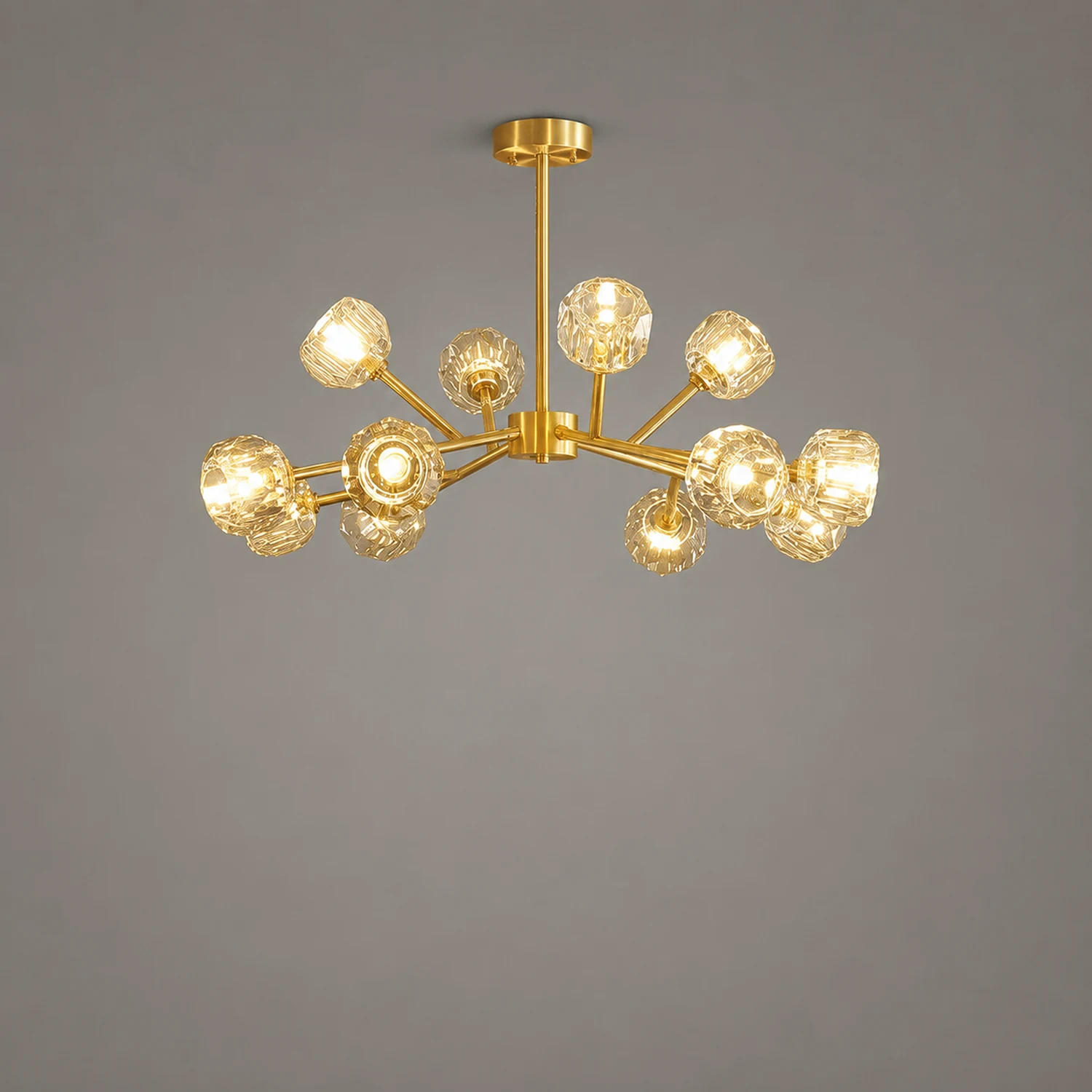 Valentina Modern Blown Metal Pendant Light, Gold - Lumpaz