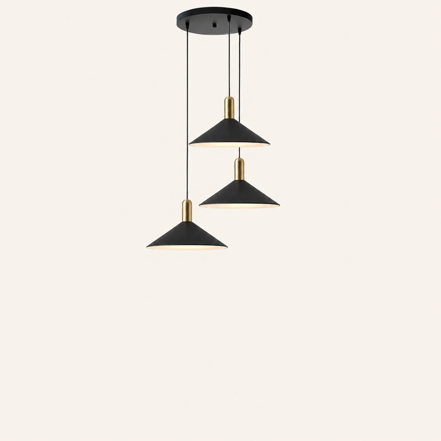 Carins Vintage Pendant Light,  Black & White & Gold - Lumpaz