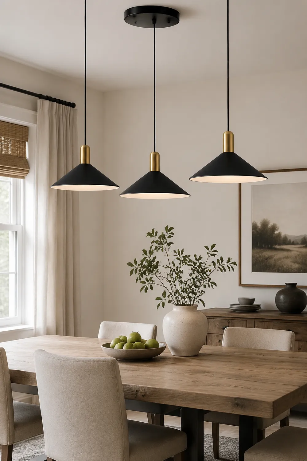 Carins Vintage Pendant Light,  Black & White & Gold - Lumpaz