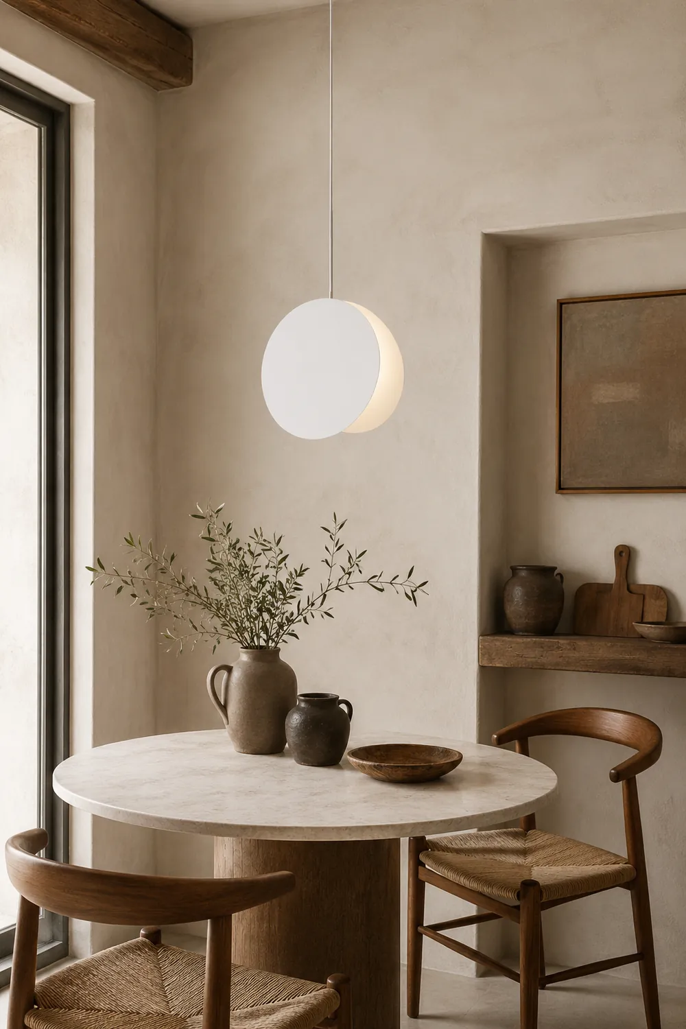 Morandi Round Pendant Light, Metal, 6 Color, 7.8″/11.8″ - Lumpaz