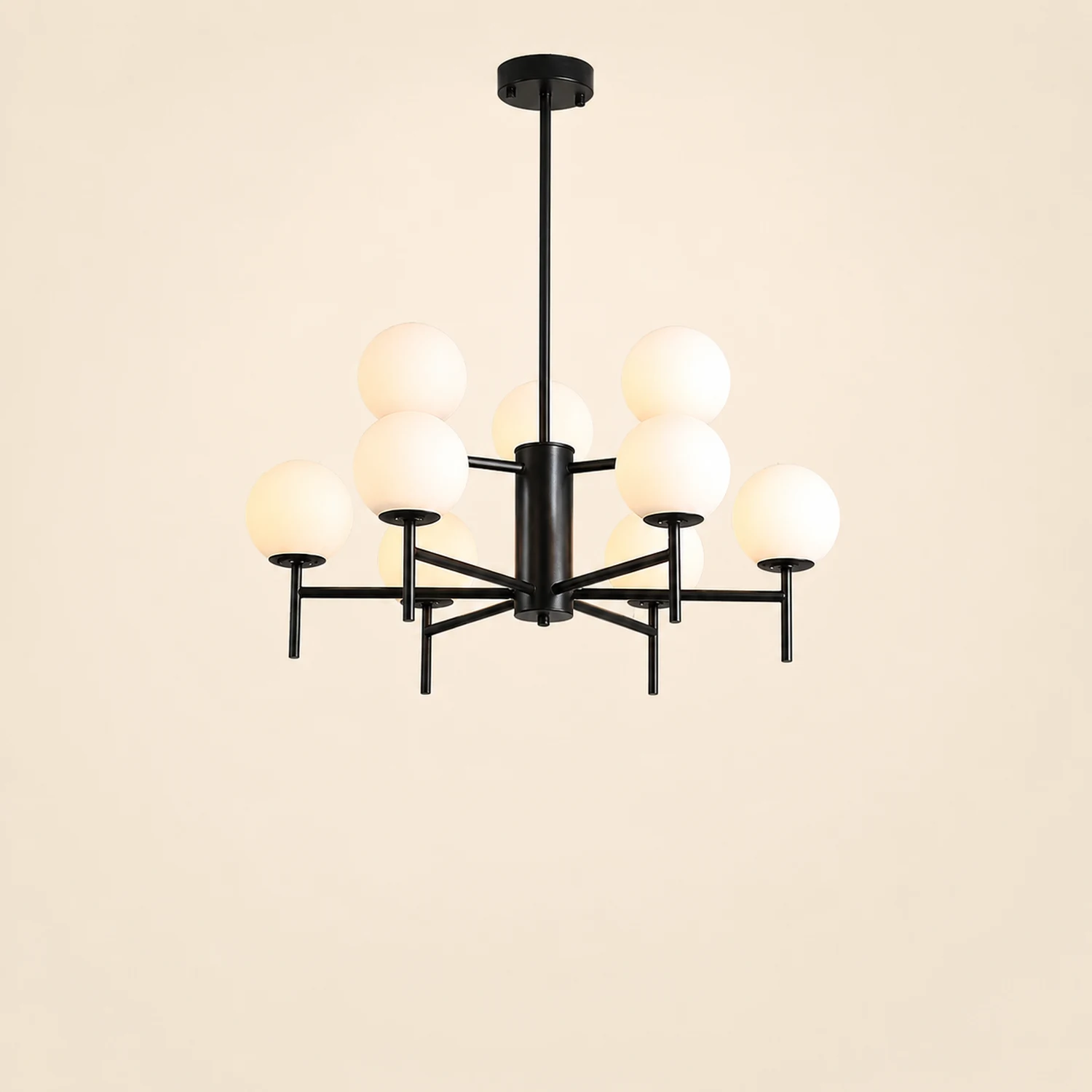 Alessio Modern Globe Bubble Metal/Glass Pendant Light, Gold/Black - Lumpaz