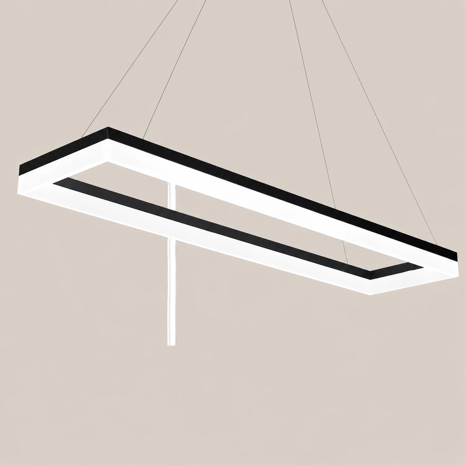 Bouvet Nordic Rectangular Led Pendant Light, Black/White, Acrylic - Lumpaz