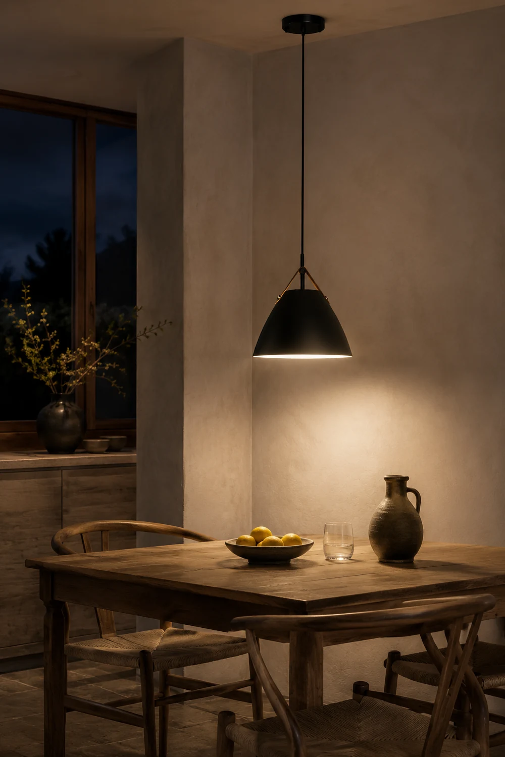 Morandi Modern Frisbee Shaped Metal Pendant Light, Black/White - Lumpaz