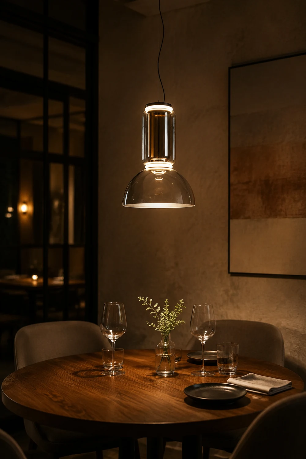 Hailie Minimalist Combination Glass Pendant Light, Clear - Lumpaz