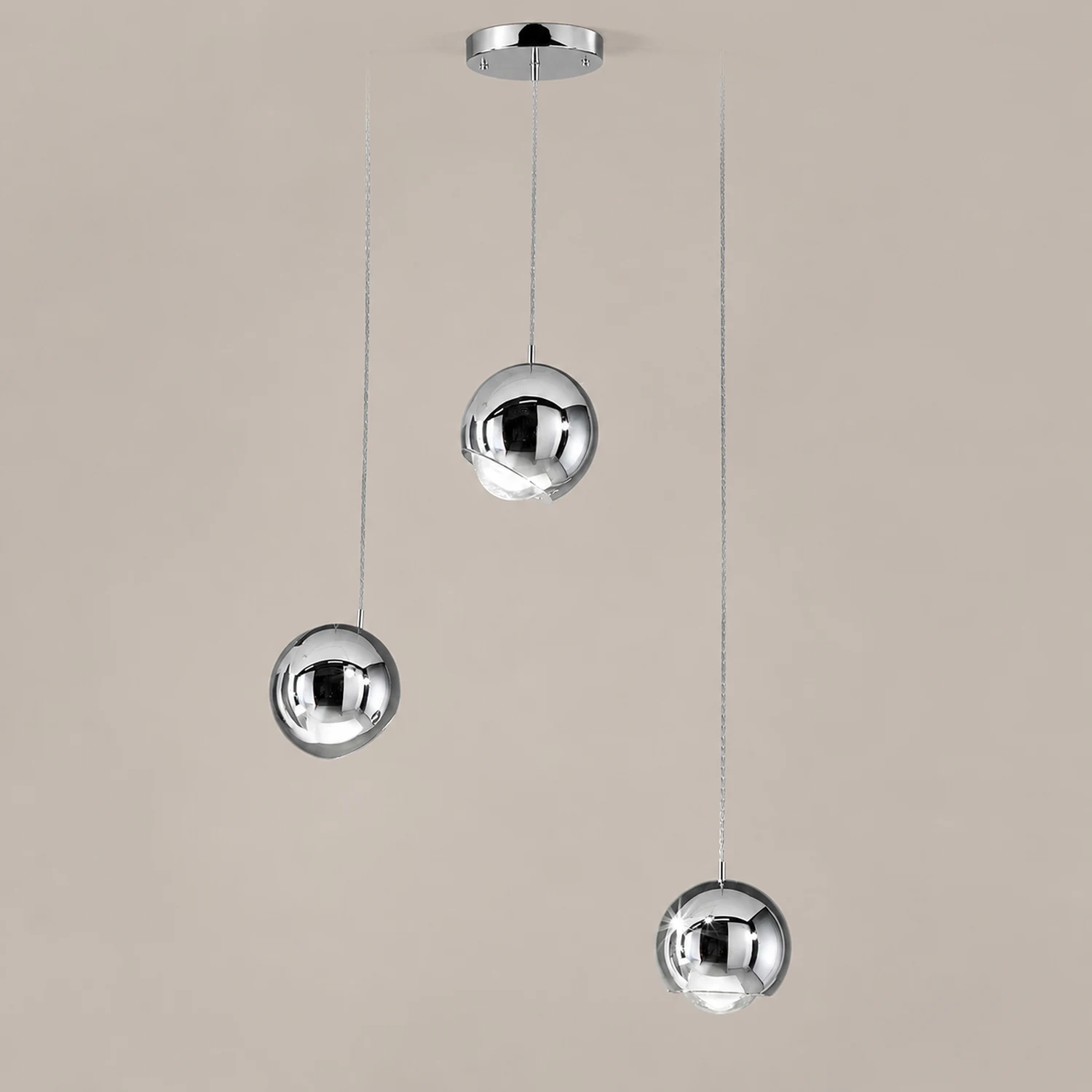 Valentina Modern Metal Ball Pendant Light, Silver/Gold - Lumpaz