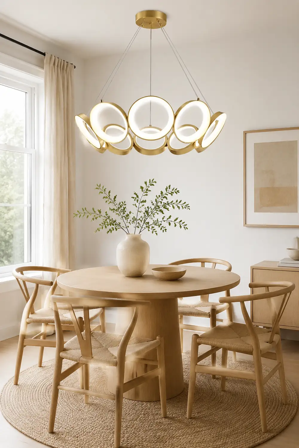 Arisha Luxury Ring Metal Pendant Light, Gold - Lumpaz