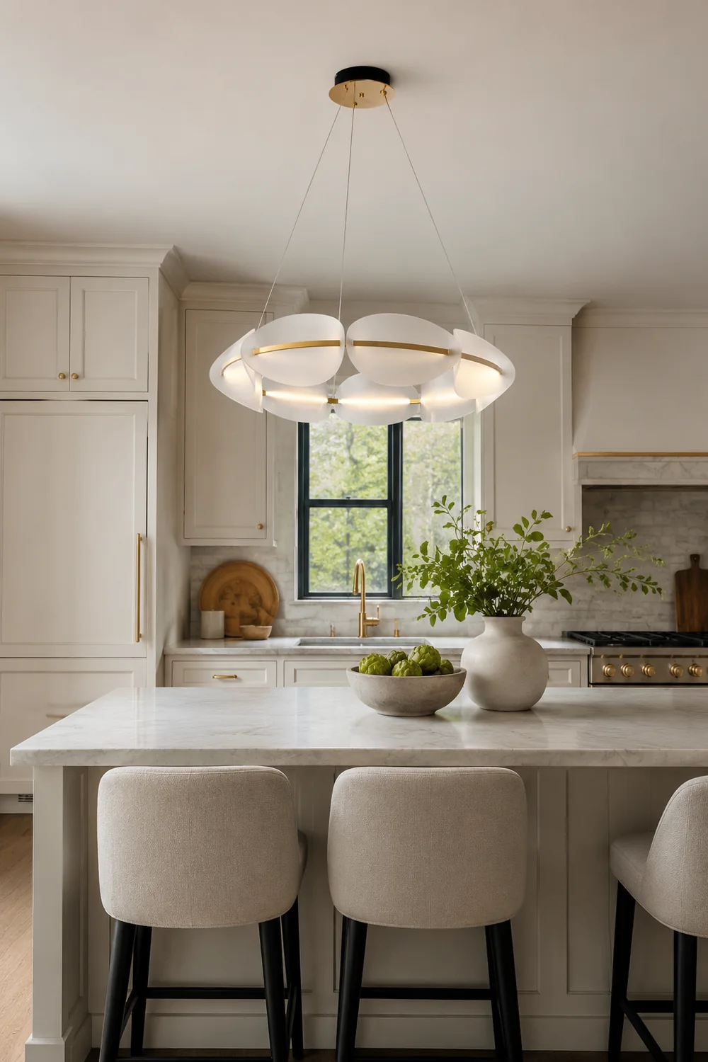 Bella Modern Ring Metal Pendant Light, White - Lumpaz