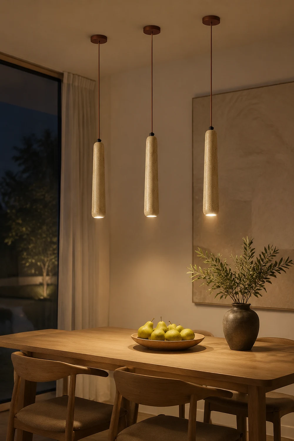 Ozawa Minimalist Wooden Pendant Light, Natural Wood Color - Lumpaz