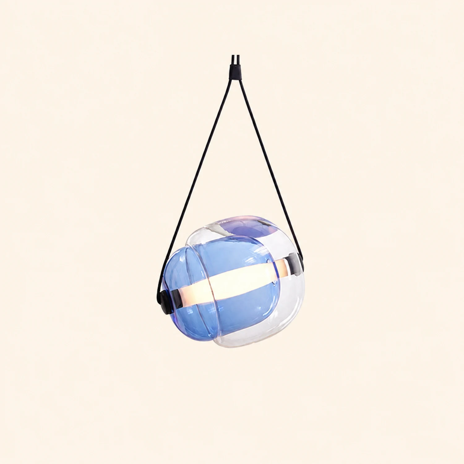 Hailie Modern Bubble Glass Pendant Light, Blue/Yellow/Pink/Smoky Gray/White/Clear - Lumpaz