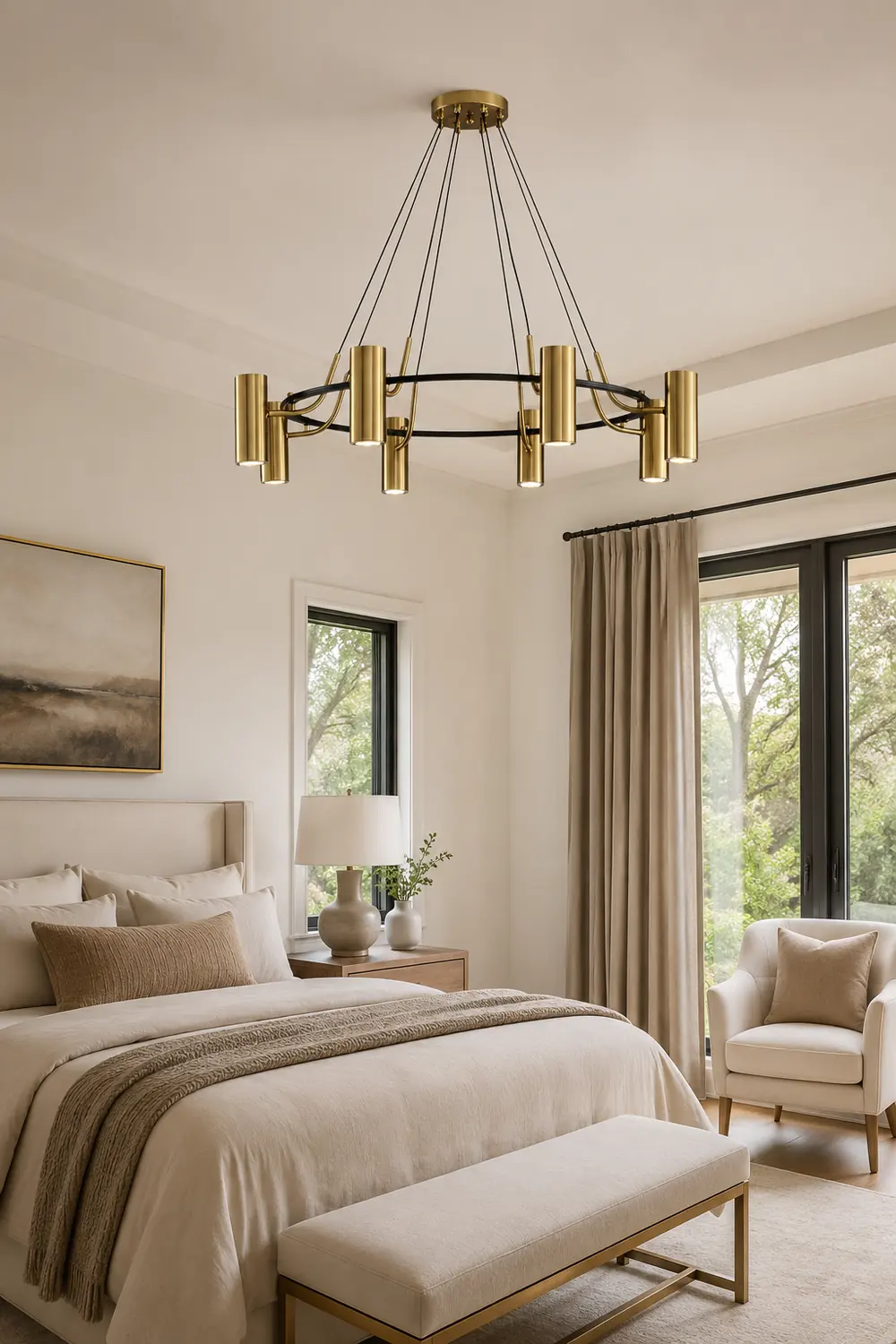 Weiss Modern Spotlight Metal Pendant Light, Gold - Lumpaz