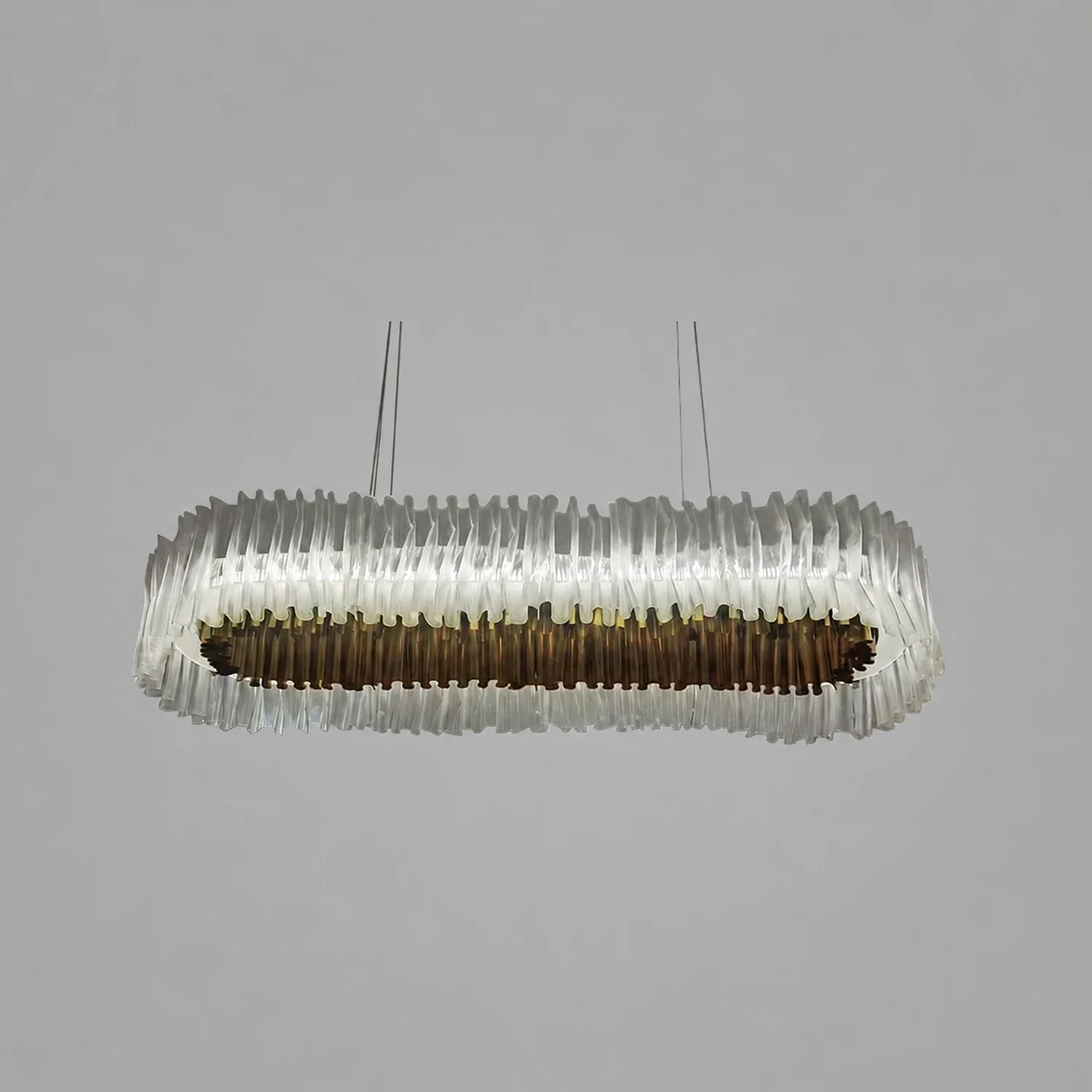 Kristy Modern Luxury Pleated Pendant Light, Circle, Acrylic/Stainless Steel - Lumpaz