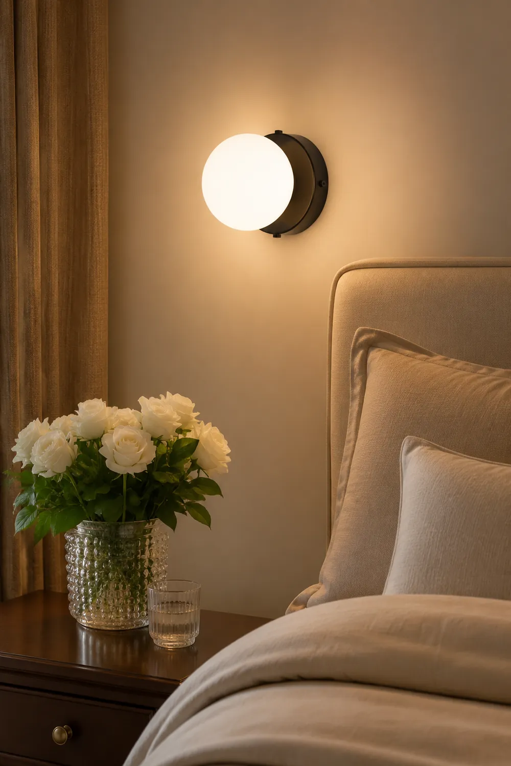 Valentina Modern LED Wall Lamp Black Metal Bedroom - Lumpaz