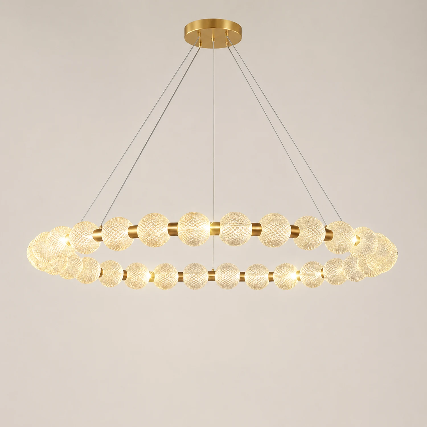 Marilyn Design Ring Metal Pendant Light, Gold, Aluminium/Acrylic - Lumpaz