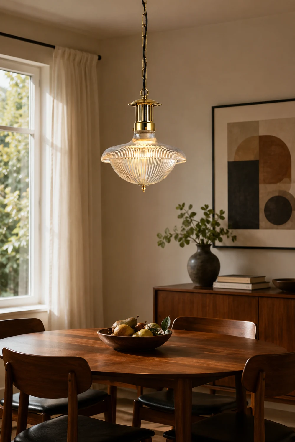 Alessio Vintage Industrial LED Pendant Light Glass Bedroom Kitchen - Lumpaz