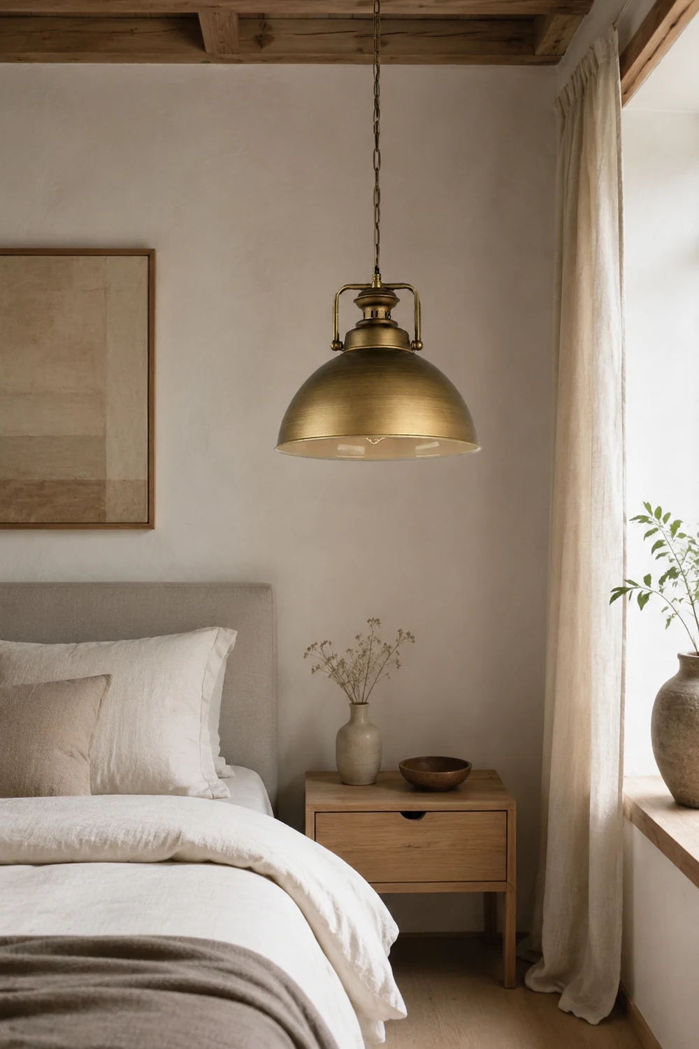 Alessio Vintage Metal Demo Industrial Rustic Pendant Light, Gold - Lumpaz