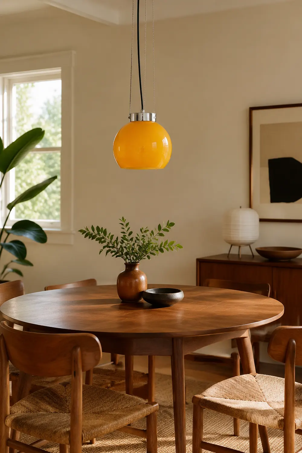 Hailie Yellow Ball Pendant Light, Metal & Glass, 9.8" - Lumpaz