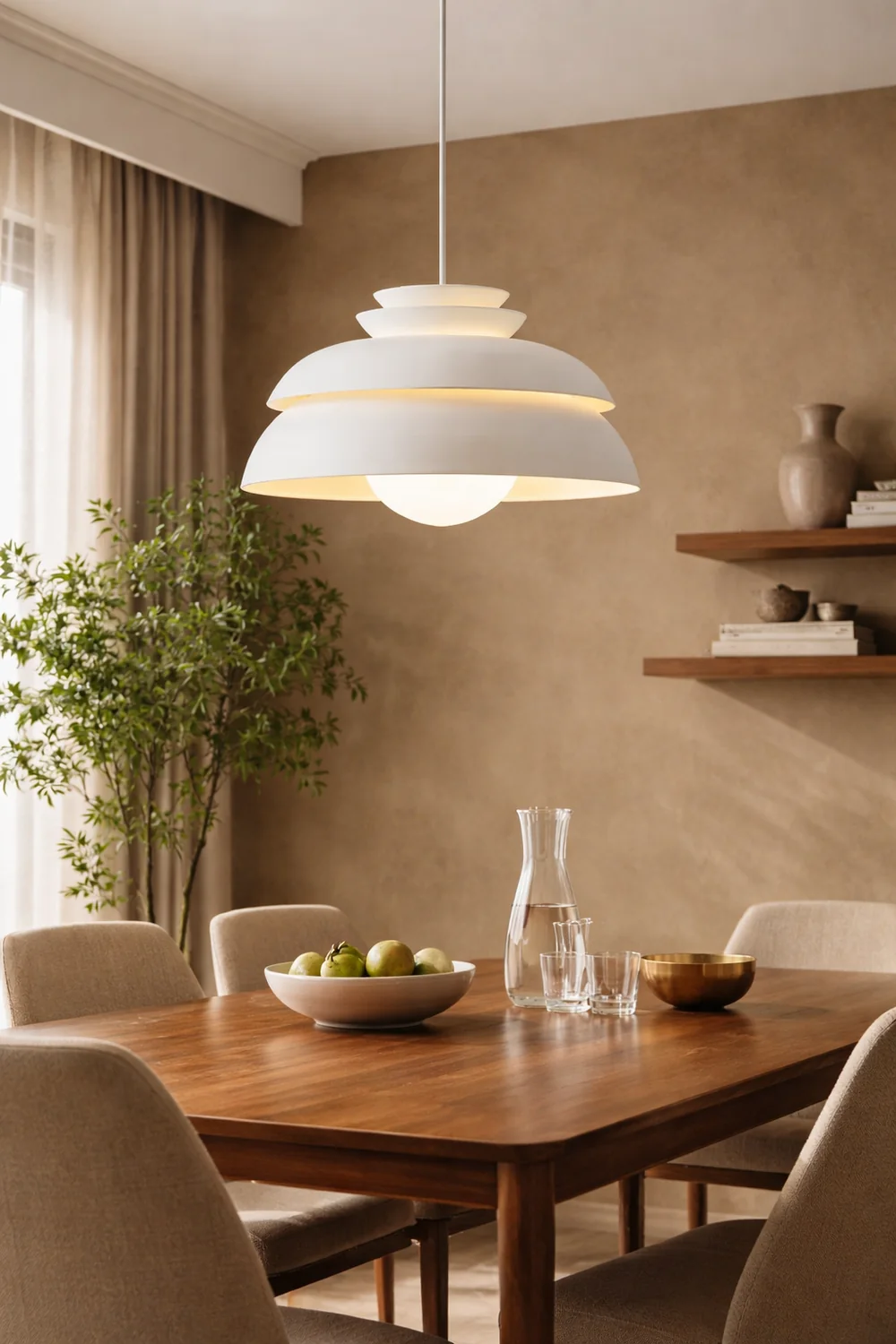 Morandi Modern White Pendant Light, Metal - Lumpaz