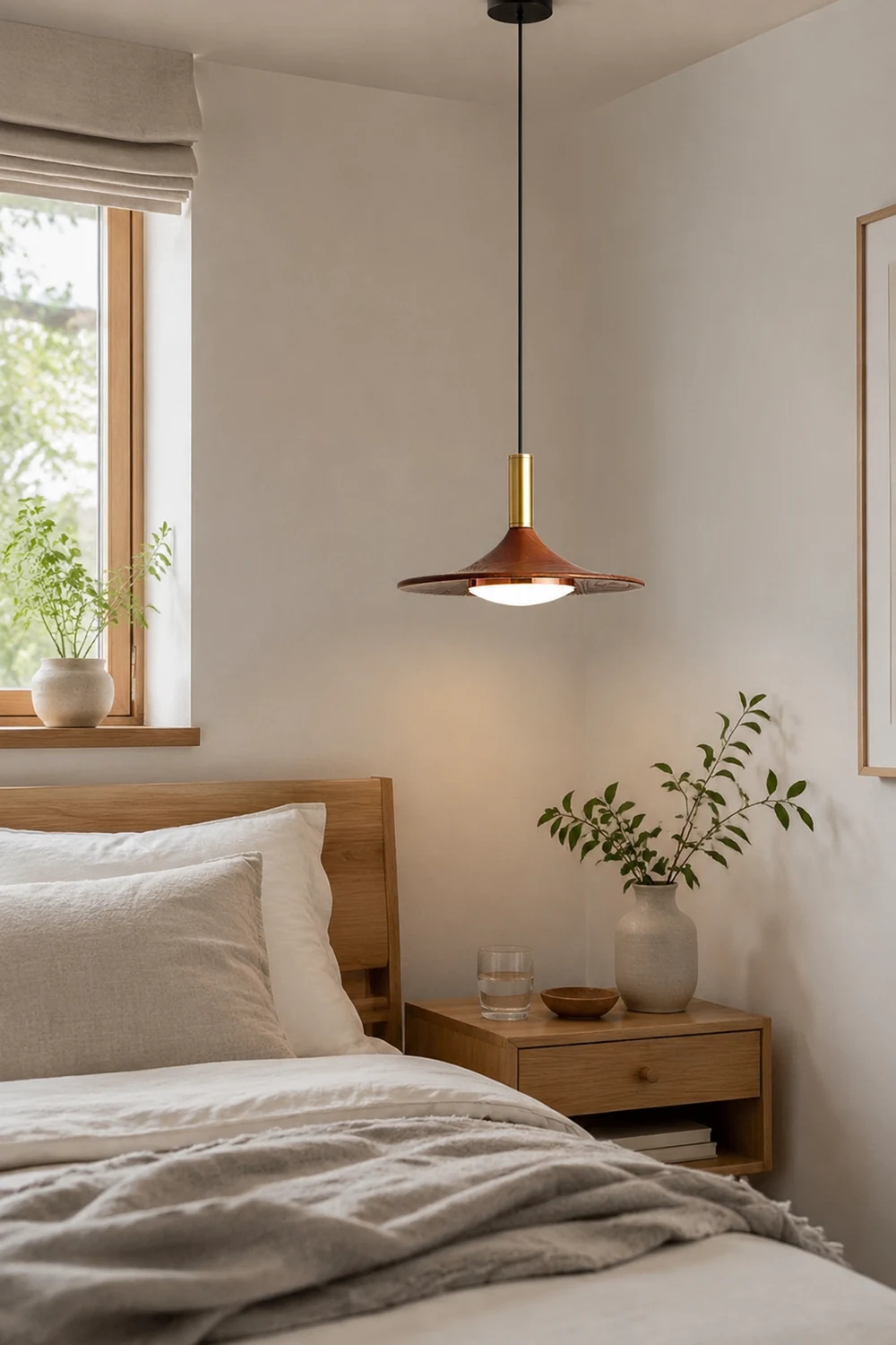 Carins Rustic Cap-shaped Wooden Pendant Light, Natural Wood - Lumpaz