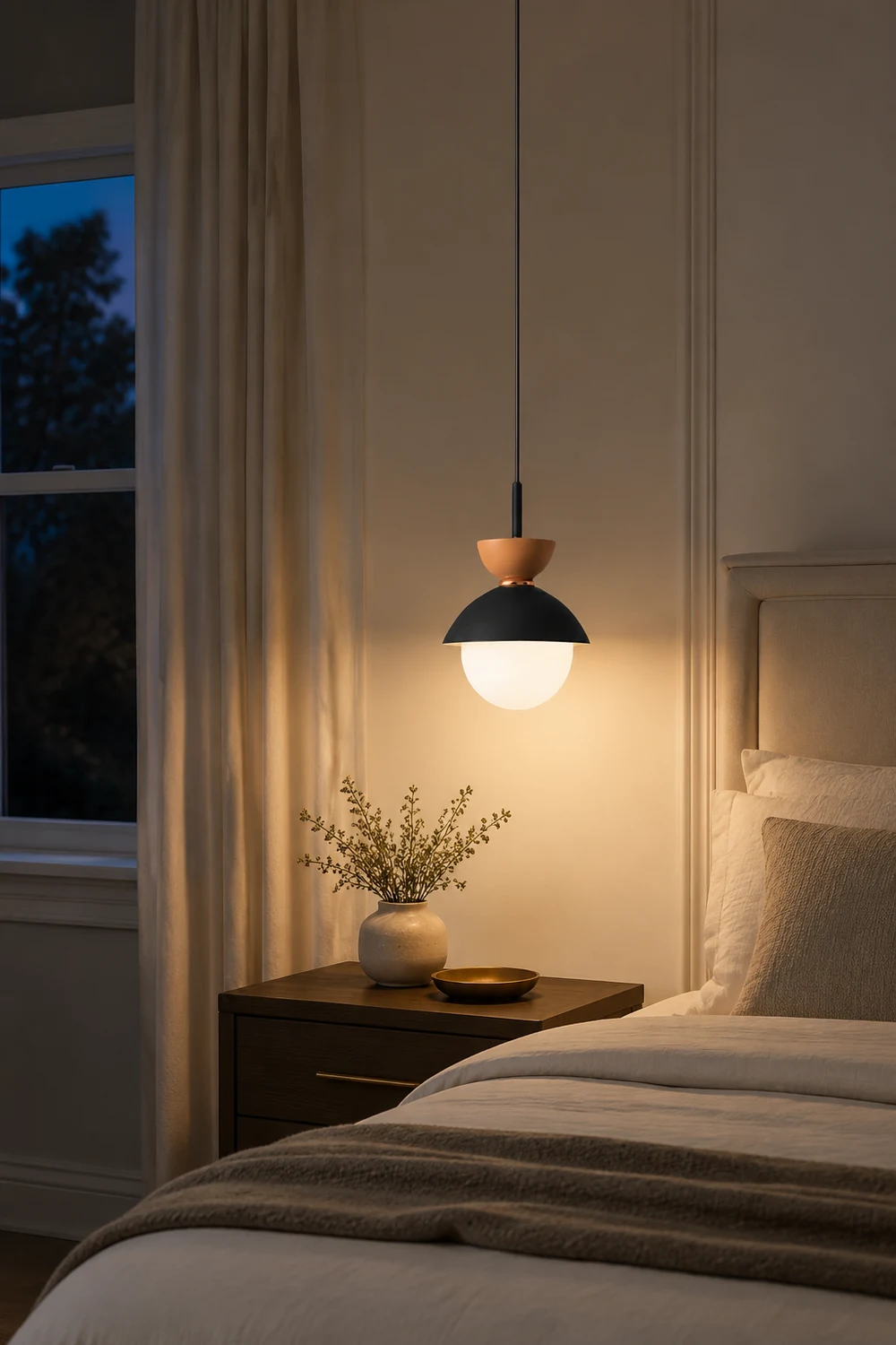 Morandi Nordic Minimalist Globe Pendant Light, Pink/Gray/Light Blue/Navy - Lumpaz