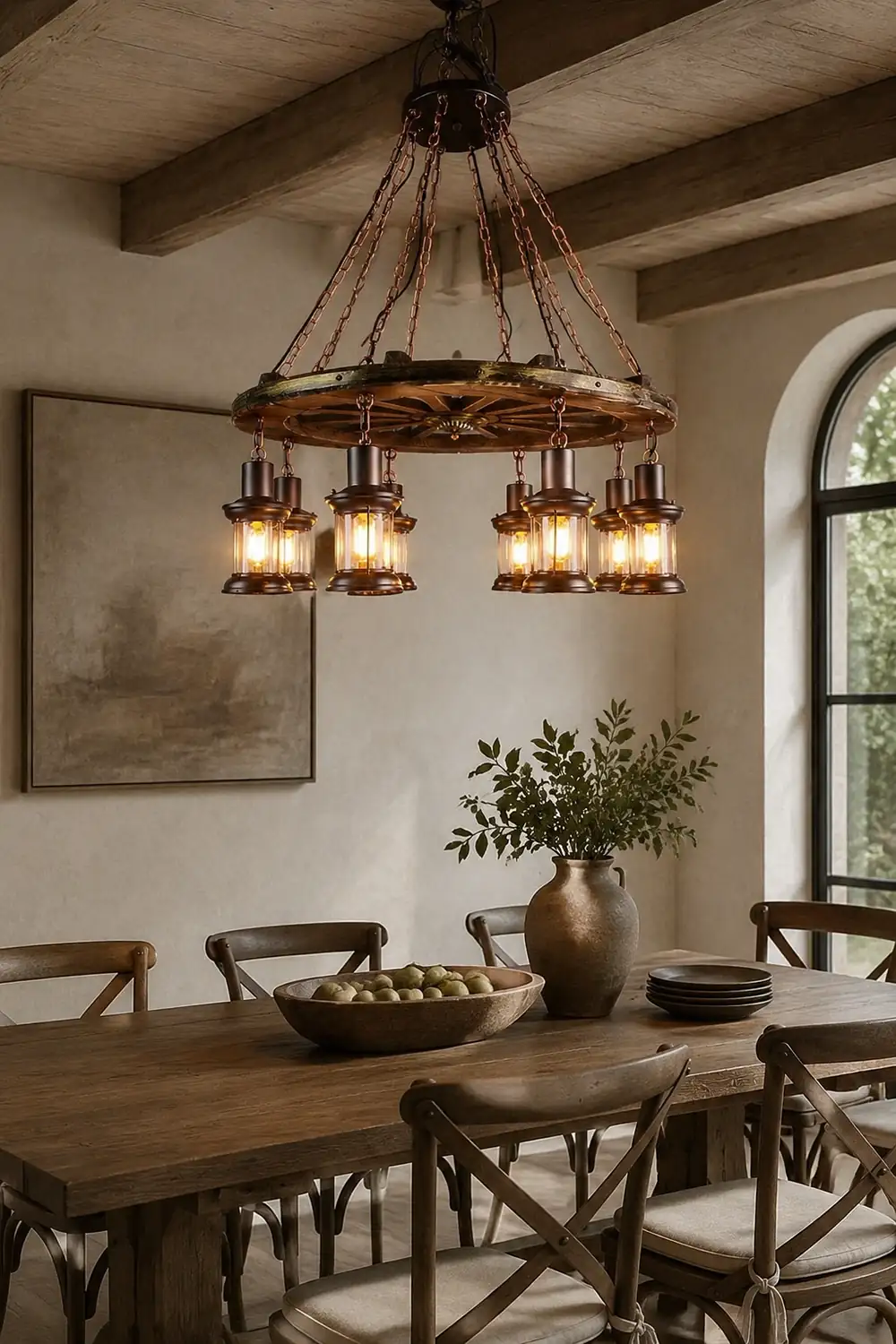 Austin Vintage Rudder Metal/Wood Pendant Light, Walnut - Lumpaz