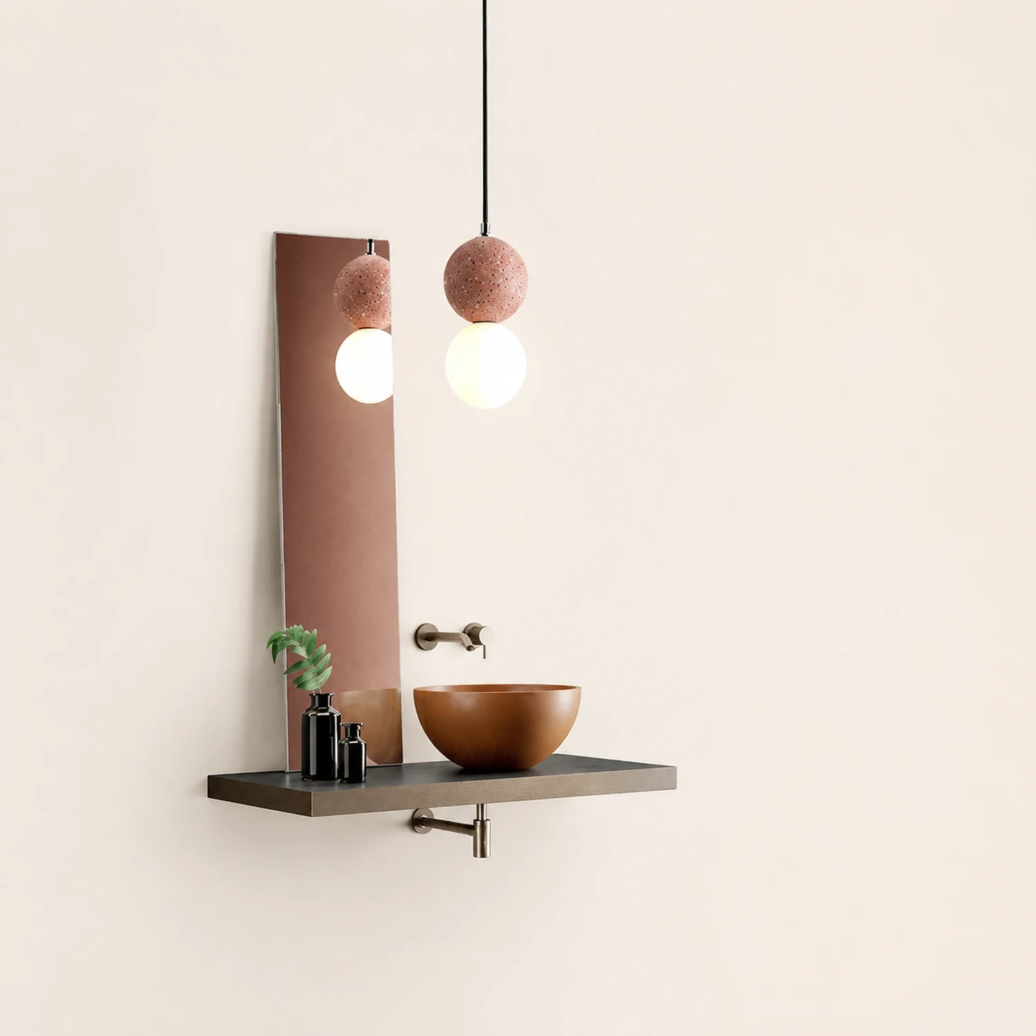 Valentina Single Globe Colorful Pendant Light, Dolomite, LED - Lumpaz