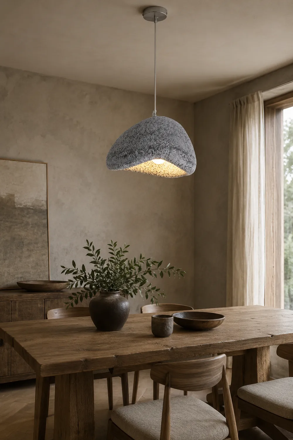 Byers Wabi Sabi Bread Shape Resin Pendant Light, Resin, 4 Color - Lumpaz