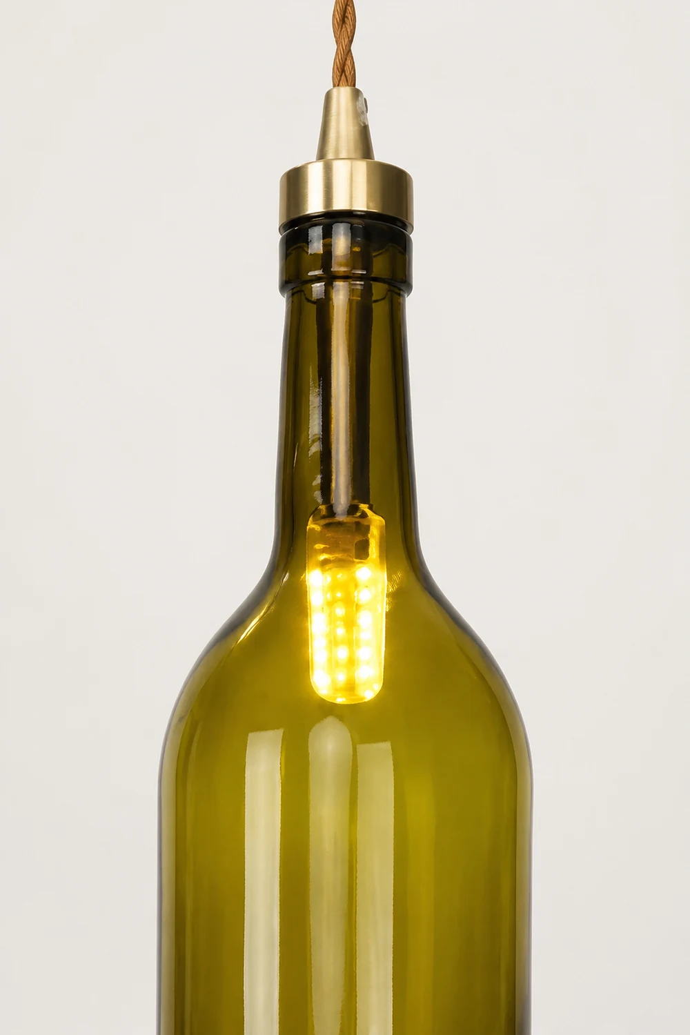 Hailie Industrial Wine Bottle Glass Pendant Light, Colorful - Lumpaz