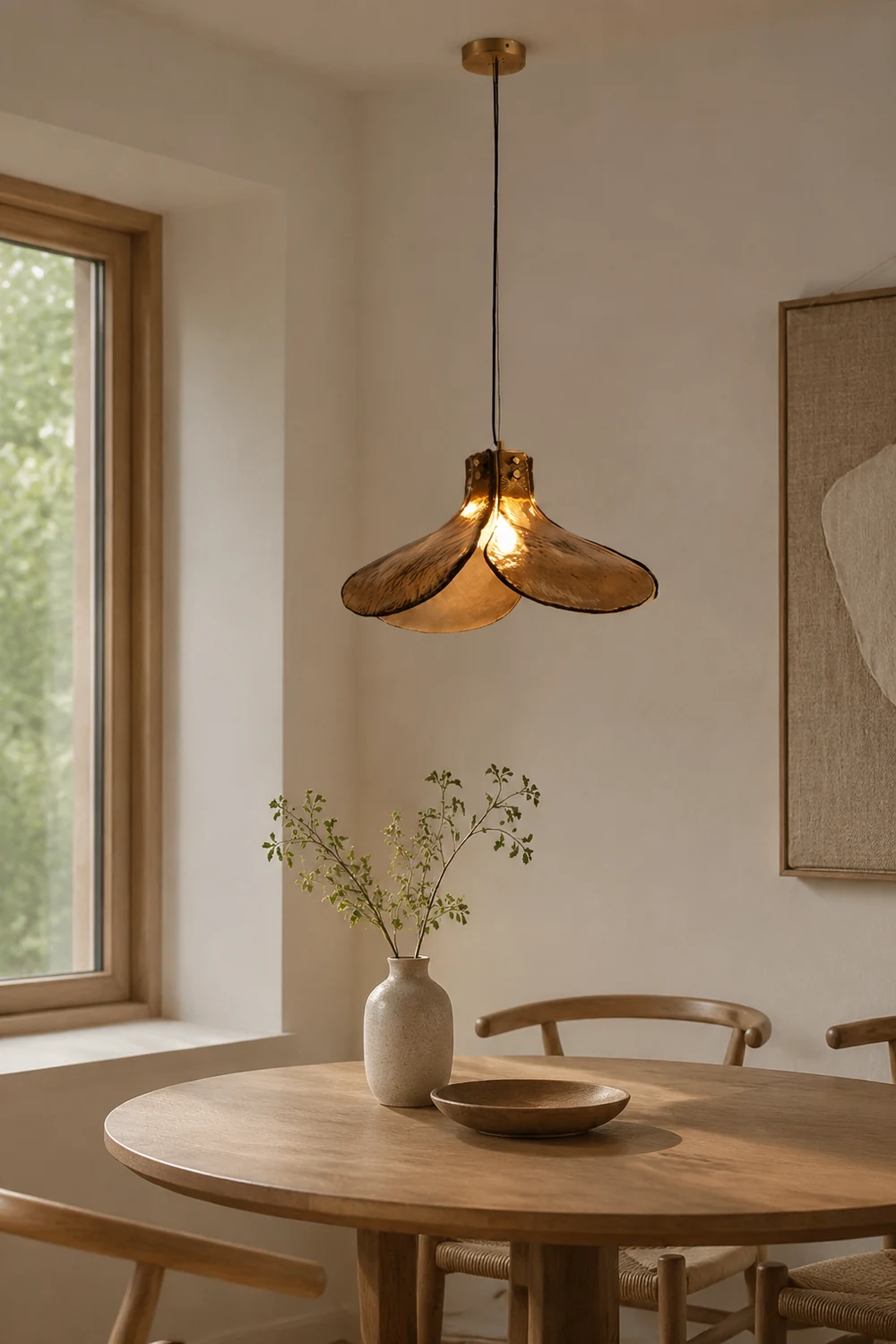 Carins Handmade Retro Glass Pendant Light, Four-Leaf Flower - Lumpaz