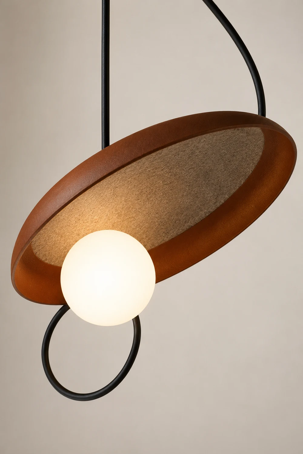 Avi Pendant Lights Stylish Art Deco, Black/White/Copper, Living Room - Lumpaz
