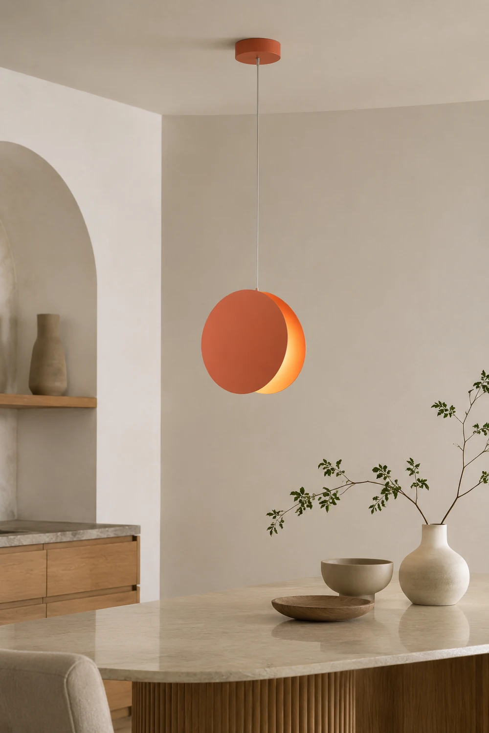 Morandi Round Pendant Light, Metal, 6 Color, 7.8″/11.8″ - Lumpaz