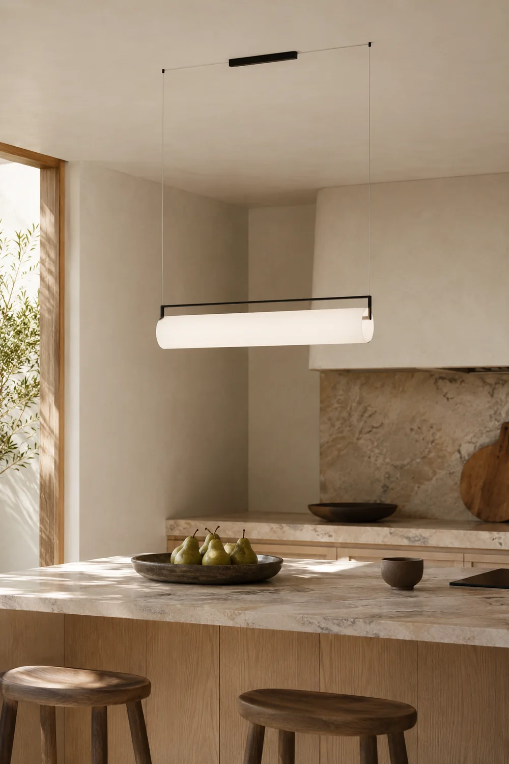 Edge Desinger Cylindrical Shape Linear Pendant Light, 36.6"/48" - Lumpaz