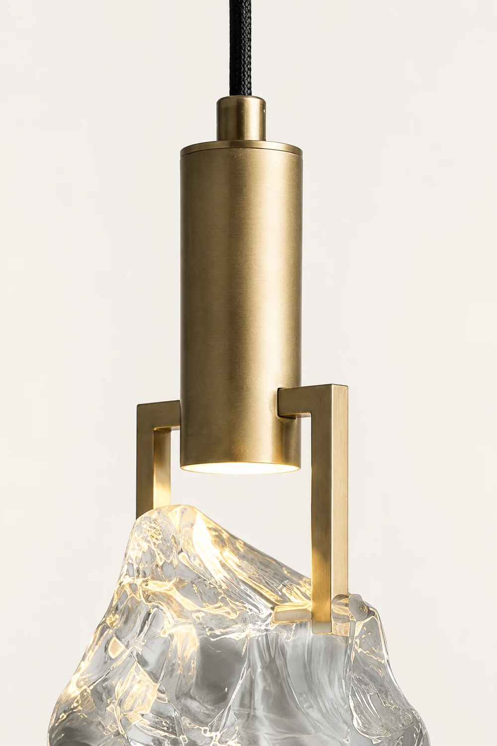 Kristy Modern Drop Crystal Pendant Light, Brass - Lumpaz