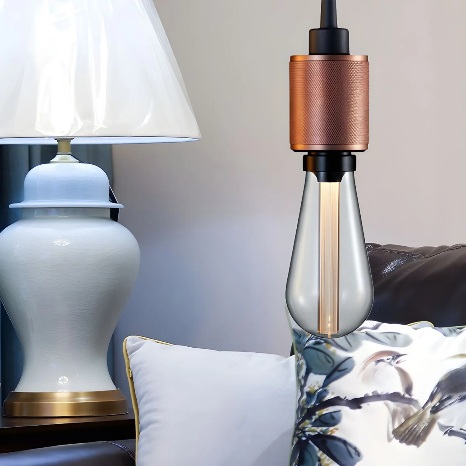 Cooley Modern Bulb Industrial Metal Pendant Light, Black/Copper/Gold/Silver - Lumpaz