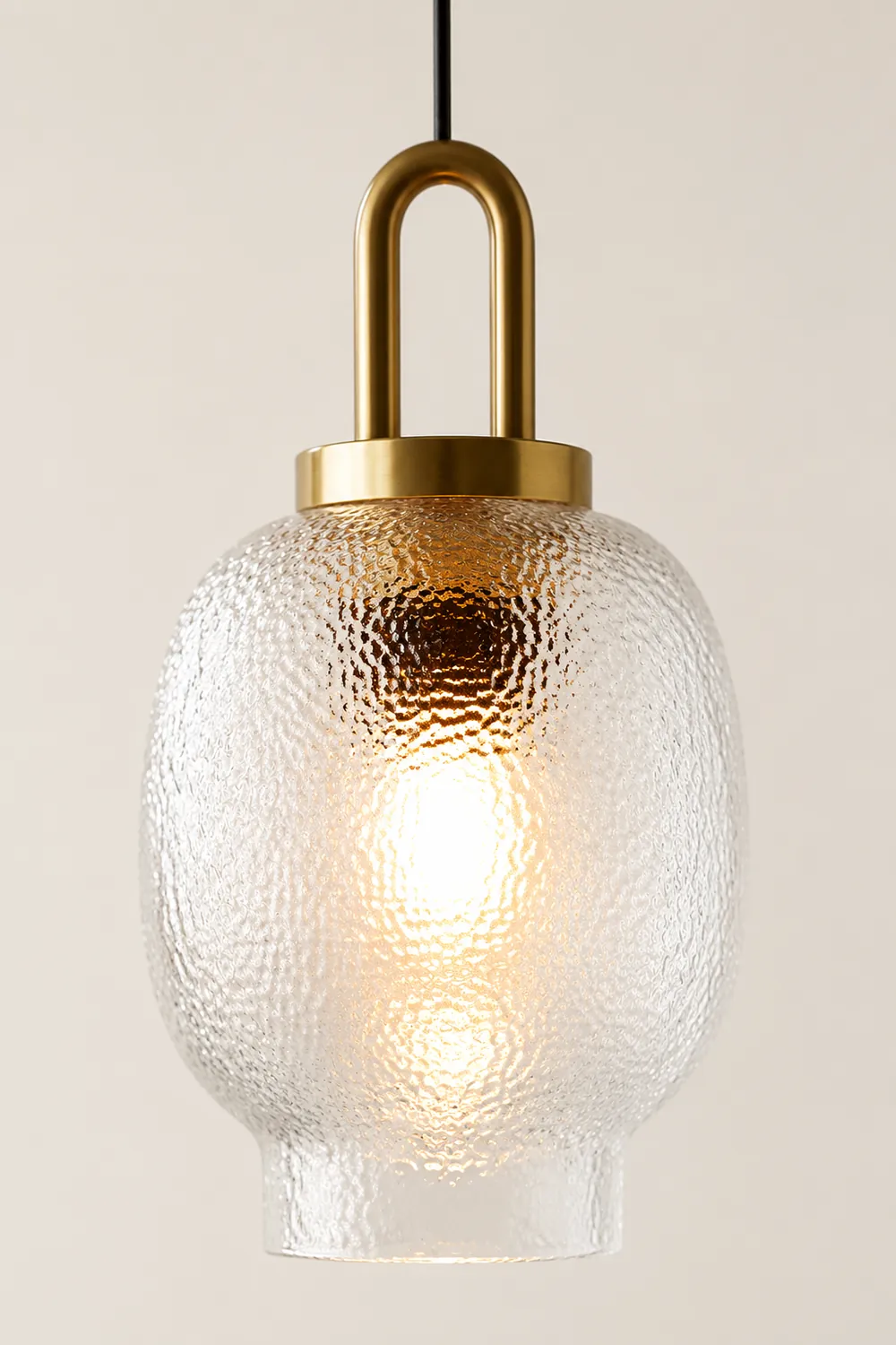 Hailie Minimalist Blown Frosted Glass Pendant Light, Gold - Lumpaz