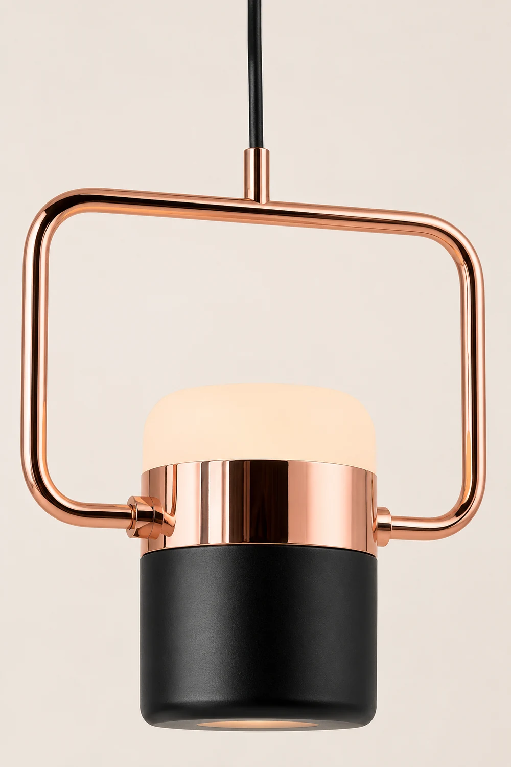 Cooley Modern Industrial Scandinavian Metal/Glass Pendant Light，White/Black - Lumpaz