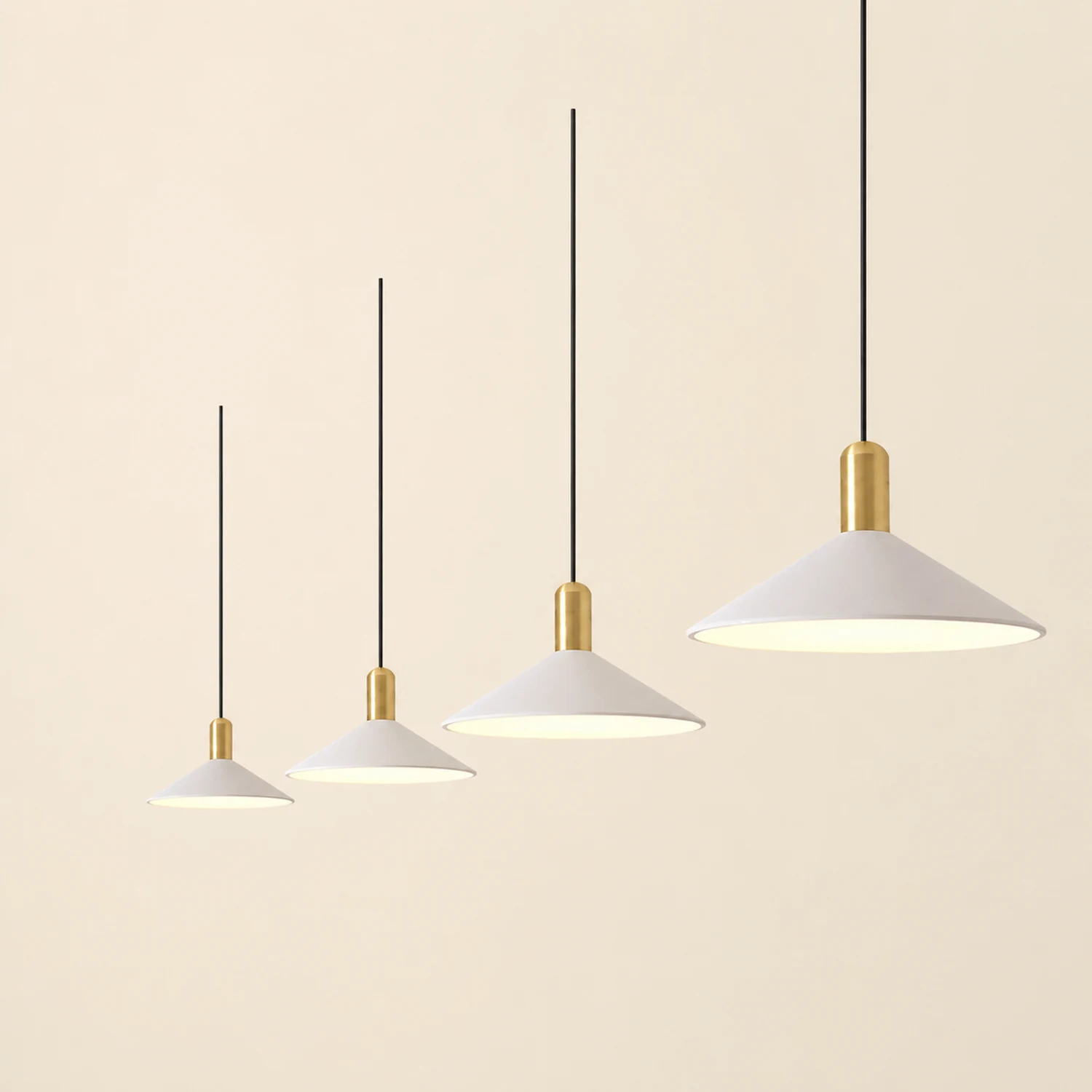 Carins Vintage Pendant Light,  Black & White & Gold - Lumpaz
