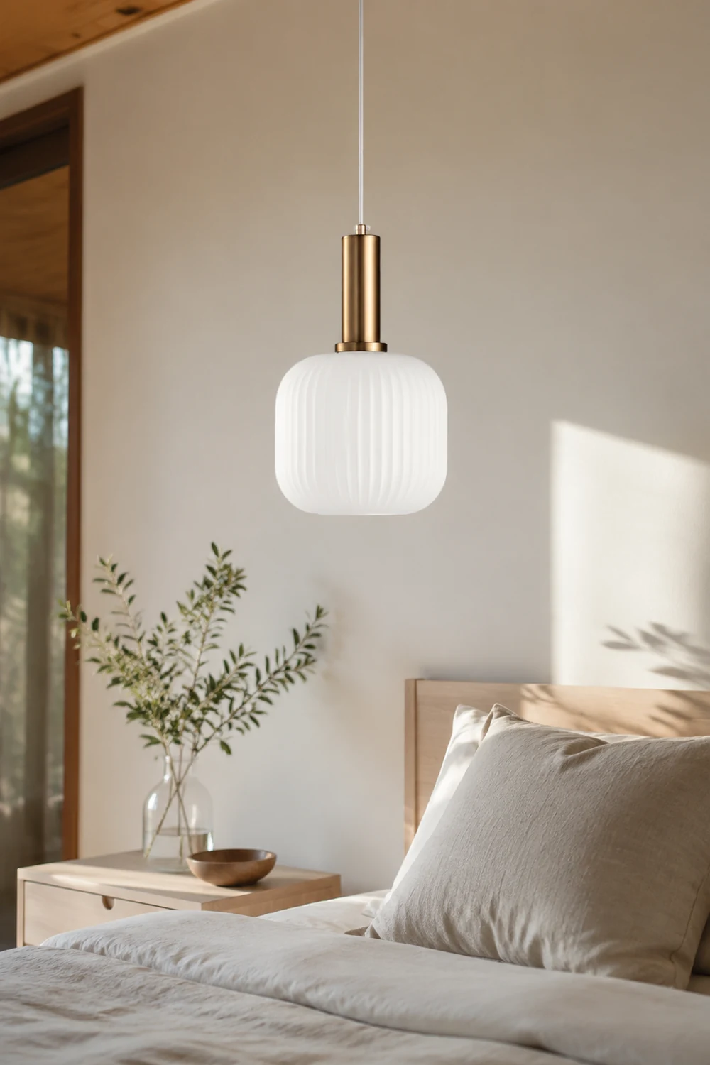 Hailie Morden Bubble Glass Pendant Light, White, Bedroom - Lumpaz