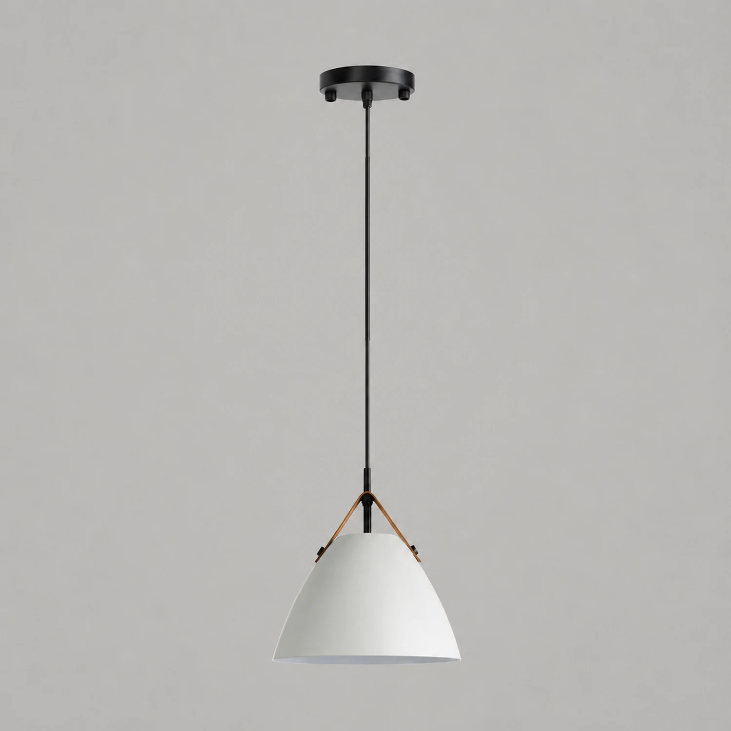 Morandi Modern Frisbee Shaped Metal Pendant Light, Black/White - Lumpaz