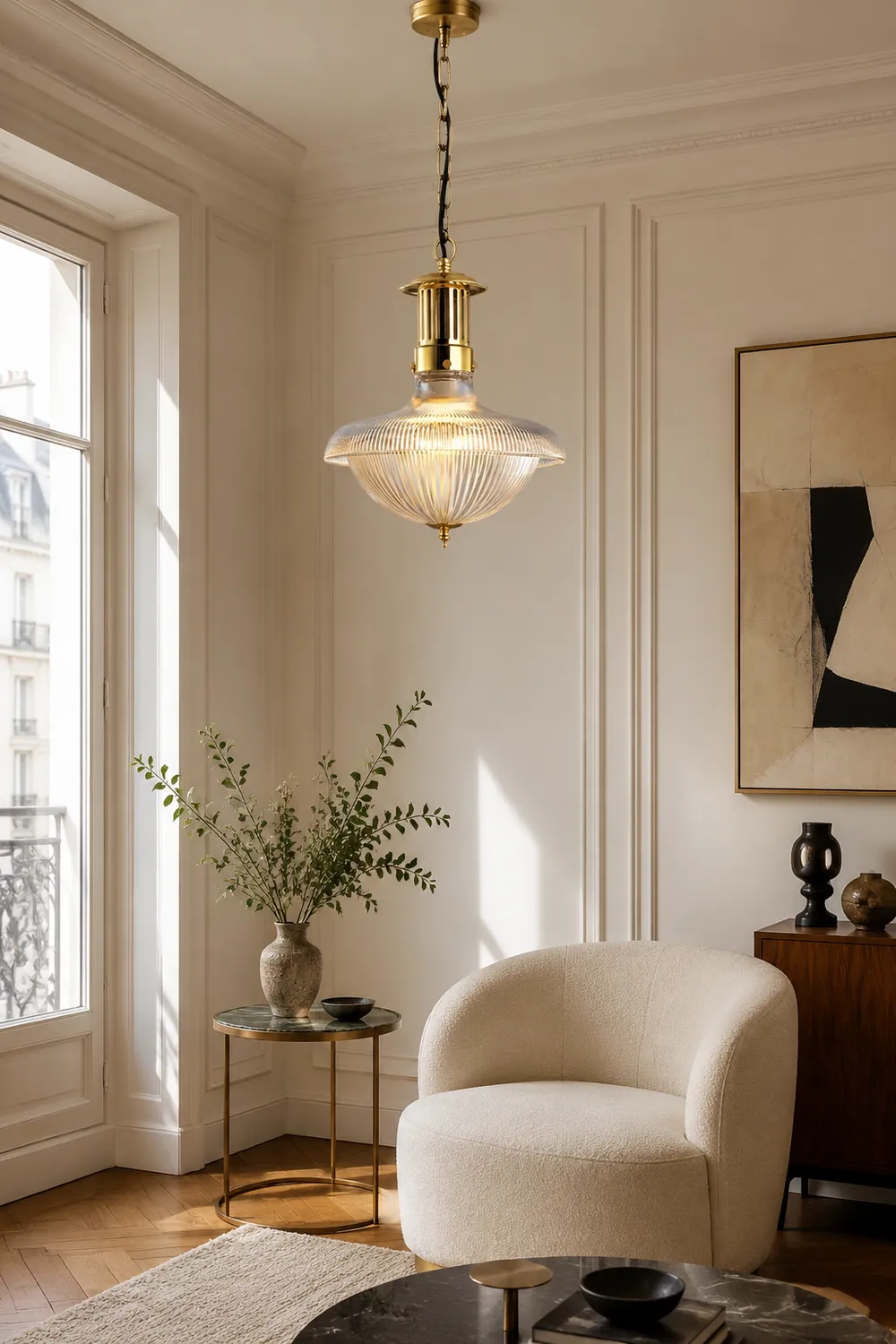 Alessio Vintage Industrial LED Pendant Light Glass Bedroom Kitchen - Lumpaz