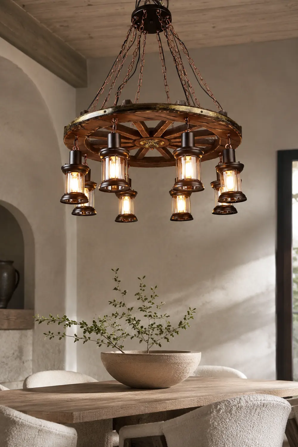 Austin Vintage Rudder Metal/Wood Pendant Light, Walnut - Lumpaz