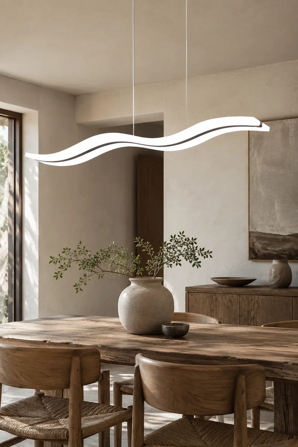 Minimalist Wave Wavy Pendant Light, 38.5" - Lumpaz