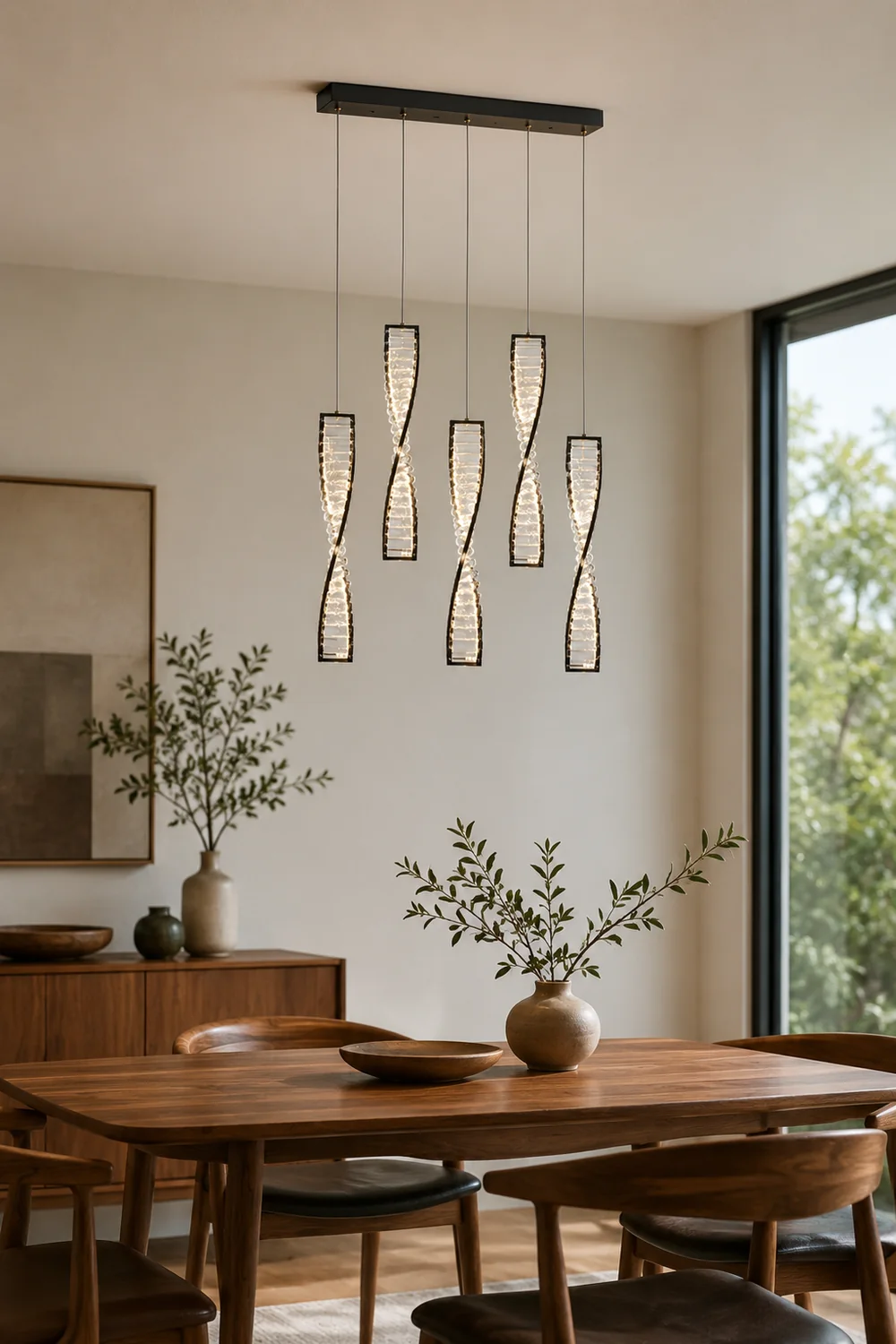 Marilyn Modern Spiral Strip Metal Pendant Light, Black/Gold - Lumpaz