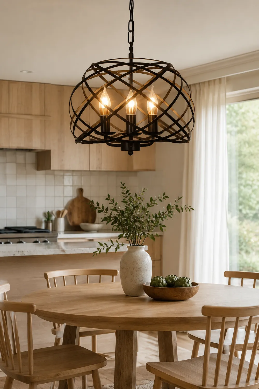 Alessio Vintage Retro Stylish Open Cage Candle Chandelier - Lumpaz
